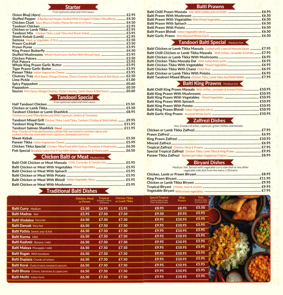 Balti Central take-away menu-page 2